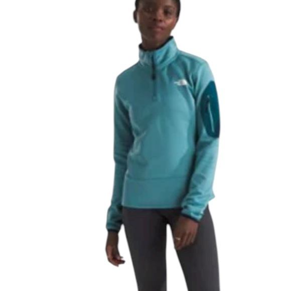 The North FaceTurquoise Fleece Pullover Sz L GUC